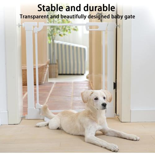Clear Baby Safety Gate for Stairs,29-48 Wide, 30 Tall Pressure Mounted Acrylic Pet Gate, Easy Walk Through Auto Close Child Gate for Doorways and House,29.52-47.24