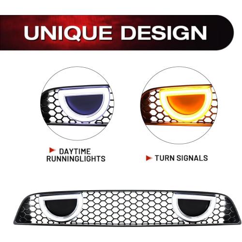 EOMD Mach 1 Front Bumper Grille Compatible with 2013-2014 Mustang W/DRL and Turn Signal Lights, Not fit Shelby/ GT500