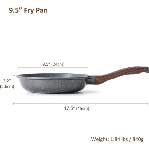 SENSARTE Nonstick Frying Pan Skillet, Swiss Granite Coating Omelette Pan, Healthy Stone Cookware Chef's Pan, PFOA Free (9.5 Inch)