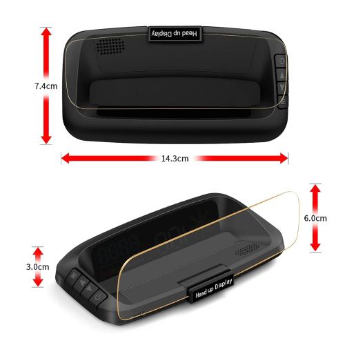 Car HUD C5, Head-Up Display, OBDII & GPS Scanner, Vehicle Speed, Fuel Consumption, Clear Fault Code, Compatible with All Cars