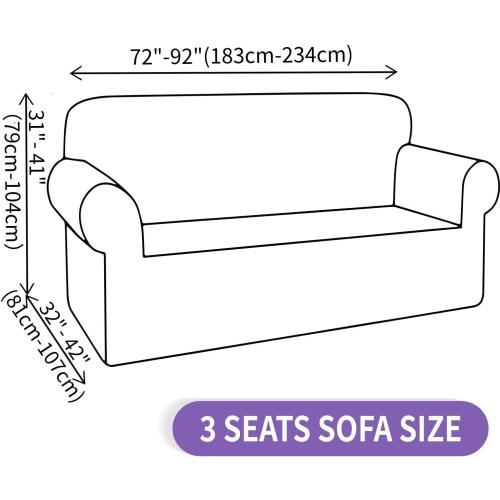 Super Stretch Couch Cover  New Striped Sofa Covers Fitted Slipcovers with Elastic Bottom, Dog Cat Pets Proof Spandex Fabric Comfortable & Durable (Dark Grey, Sofa)