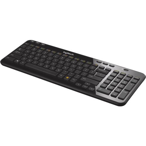 Logitech K360 Wireless USB Desktop Keyboard — Compact Full Keyboard, 3-Year Battery Life (Glossy Black)
