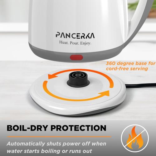 Electric Kettle, 1.8L Tea Kettle for Coffee & Tea, Fast Boil, Auto Shut-Off, White