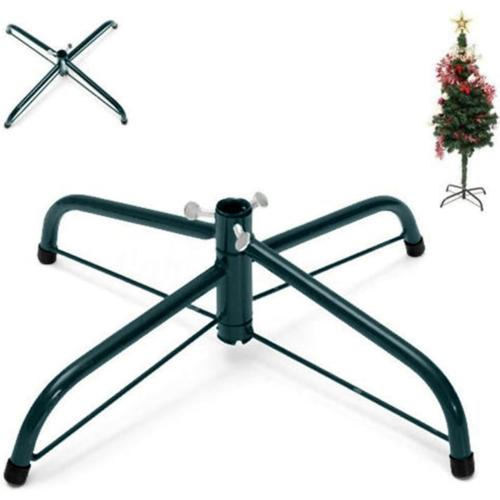 Christmas Tree Bracket Iron,Christmas Holiday Metal Bracket Rubber Pad with Thumb Screw(40cm Green).