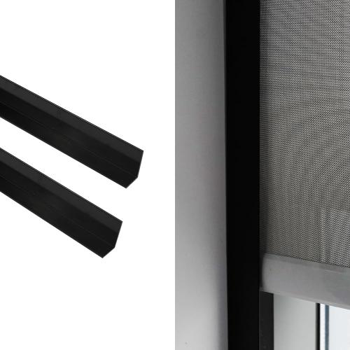 Light Blockers Blackout Side Tracks, PVC Blackout Side Strips for Window Shades and Blinds, Light Blocking Strips for Bedroom 2 Pcs(Black, 58)