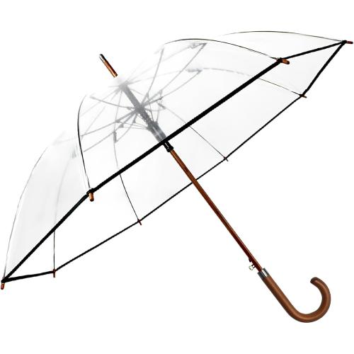 SoulRain 48 Clear Bubble Umbrella – Large Transparent Umbrella for Rain, Windproof & Automatic Open, Wedding Umbrellas for Women & Men, Vintage Stick Cane with Wooden Handle(Clear)
