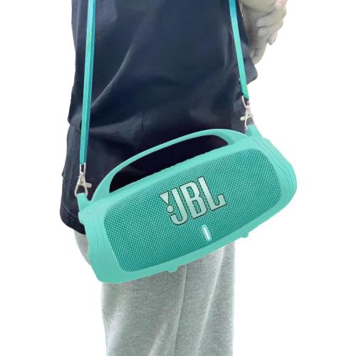 JCHPINE Silicone Cover Case for JBL Charge 5 Portable Bluetooth Speaker, Protective Skin Holder for JBL Charge 5 Speaker Accessories (Teal Case, NOT Fit Wi-Fi Version)