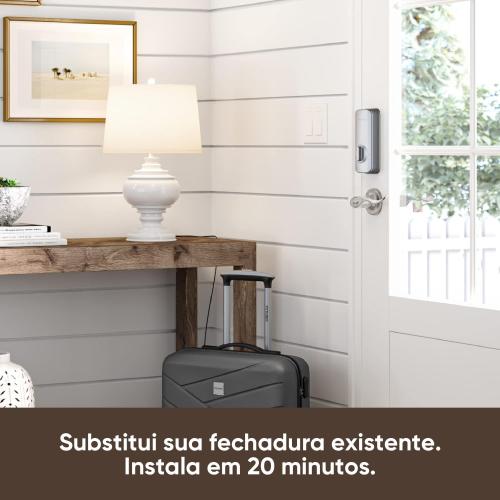 Wyze Auto-Lock Bolt, Fingerprint Unlock with Keypad, Electronic Entry Door Smart Deadbolt Lock, IPX5 Weatherproof, Easy Installation, Satin Nicke