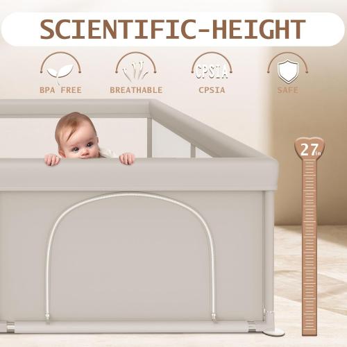 79x79 Inch Large Baby Playpen, Playpens for Babies and Toddlers, Indoor & Outdoor Extra Large Kids Activity Center, Baby Play Yard with Zipper Gates