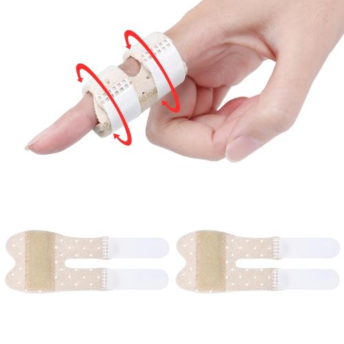 Trigger Thumb Splints, Finger Splint for Broken/Straightening/Arthritis, Breathable Thumb Brace for Thumb/Middle/Ring/Index/Pinky Finger, Beige, Short, 2pcs