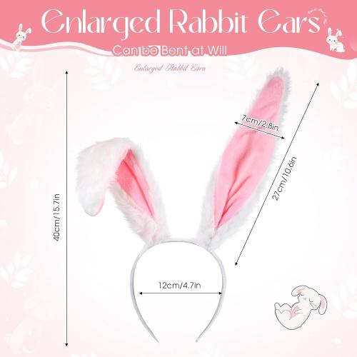 Halloween Womens Bunny Costume Accessories Set Bunny Ears Tail Gloves Bow Tie Rabbit Adult Costume