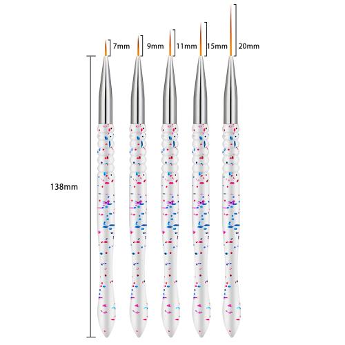 Etercycle 5Pcs Nail Art Liner Brushes, Nail Gel Polish Painting Brush Set