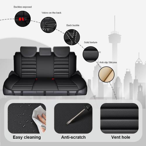 JOJ Custom Fit for Honda Odyssey Seat Covers Full Set 7-Seater Nappa Leather, Black Premium Seat Protectors for Odyssey 1997-2026, Airbag Compatible & Easy Installation