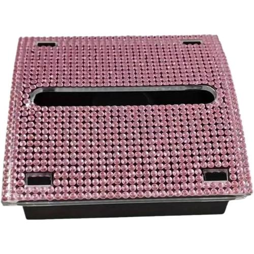 Glittery Clear Desk Sticky Notes Organizer Stationery Handwritten Accounts Container Desktop Tidy Up Box Office Essentials(Pink)