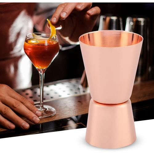 Double Side Jigger 15ml 30ml, spotless Steel Cocktail Measucircle Cup, tending Jigger for and Home Use, Rose Gold