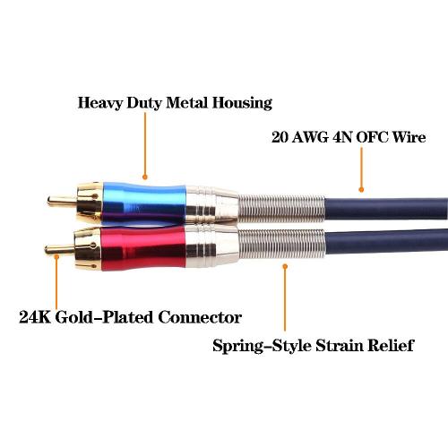 Tisino XLR to RCA Y-Cable, XLR Female to Dual RCA Adapter Y-Splitter Duplicator Lead Unbalanced Stereo Audio Interconnect Cable -10 feet/3 Meters