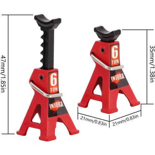 INJORA Mini Jack Stands Metal Adjustable Scale Jack Stands for 1/18 1/24 RC Crawler SCX24 AX24 TRX4M FCX24 Accessories, 13g/pcs