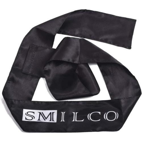 Smilco 2 Pack Hair ribbons Black Satin Edge Laying Scarf Wrap for Hair Edge Wrap Wig Grip Band