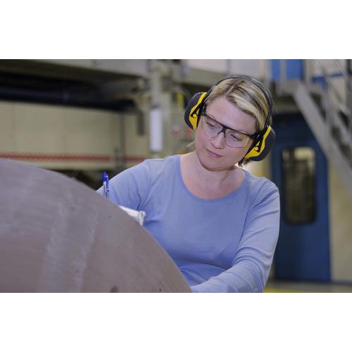 3M PELTOR Hearing Protection Earmuffs, X Series X2A, Over the Head Headband, NRR 24 dB, Pack of 1, Construction, Manufacturing, Maintenance, Automotive, Woodworking, Black/Yellow