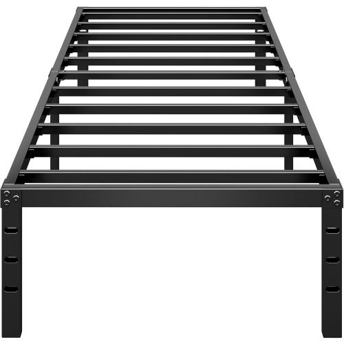 Metal Platform Bed Frame 14 Inch Tall,No Box Spring Needed,Twin Size Bed with Heavy Duty Strong Support Slats,Easy to Assemble,Black