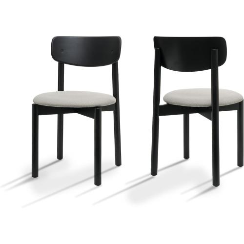 BISCHAIR Wooden Dining Chairs Set of 2 Mid Century Upholstered Modern Kitchen Table Chairs for Room Furniture with Durable Premium Ergonomic Design (Keynote, Black)