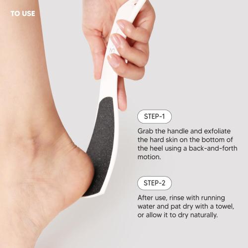S-Line Emery Foot File, Colossal Double-Sided Pedicure Tool, Effective for Cracked Heel, Ergonomic Design for Easy Grip (White)