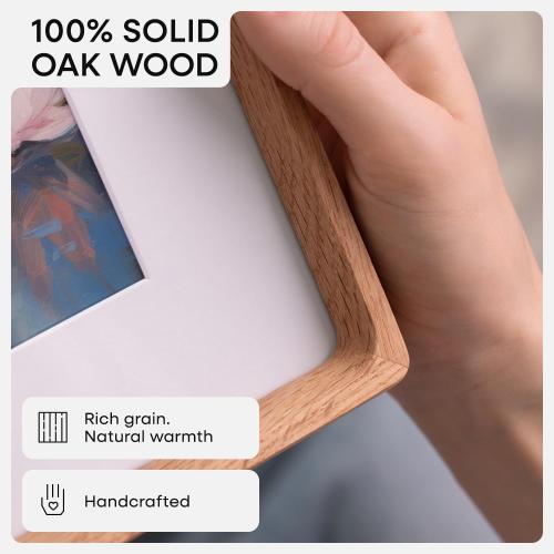 Homeforia 12x17 Picture Frame Natural Wood, Mortise & Tenon Light Oak 12 x 17 Frames with Mat 10 by 15 for Wall, 12by17 Wooden Poster Frame Matted to 10x15 inch Art, Tempered Glass, Wall Kit, Set of 1