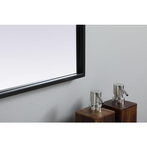 Reflection, Metal Frame Arch Mirror 26X36 Inch in, Modern, Black