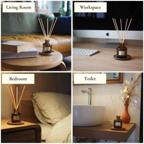 PRISTINE Maldives Villa/Inspired by Marriott Hotel Reed Diffuser for Home | Citrusy Grapefruit, Apple/Ocean Breeze/Sandalwood Oil Reed Diffuser Set & Reed Diffuser Sticks | Home Decor Scent Diffuser