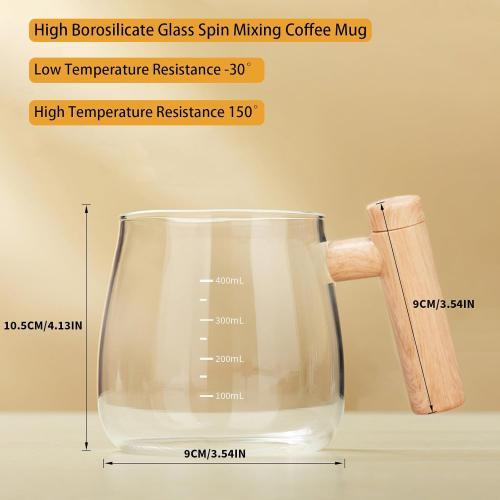 Self Stirring Mug, 400mL Electric Mixing Cup High Borosilicate Glass Self Stirring Coffee Mug Suitable for Coffee/Milk/Protein Powder