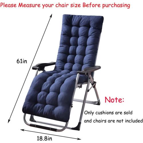 Patio Chaise Lounger Cushion, Lounge Chair Recliners Chair Cushions, Rocking Chair Sofa Cushion with 6 Ties,Thick Padded Swing Bench Cushion，61x18.89x3.14in (Black)‼️ 2 included 1 is in package 1 is out‼️