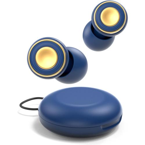 Reusable Ear Plugs for Sleeping, Travel & Work, Up to 33dB Noise Reducing Silicone Ear Plugs with 4 Sizes, Secure Fit, Portable Snap-Closure Case for Flights, Study, Commute Reading