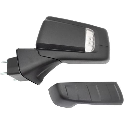 TRQ Driver Side Power Heated Manual Folding Mirror with Utility Spotlight Textured Black Compatible with 2019-2023 Chevrolet Silverado 1500 2022 Silverado 1500 LTD GM1320680