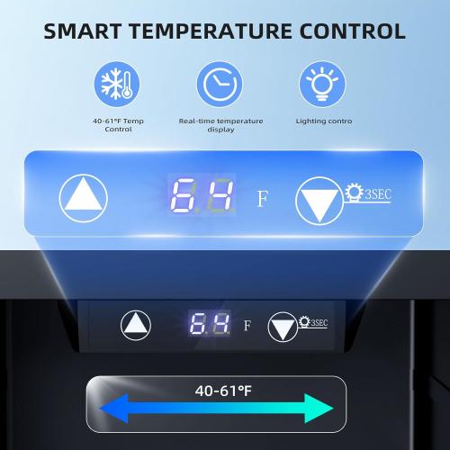 Antarctic Star 18L Beverage Refrigerator Cooler 24Can, Mini Fridge with Quiet Compressor, LED Light,Freestanding Small Fridge with Electronic Temperature Control for Home and Bar(40-61 ℉)