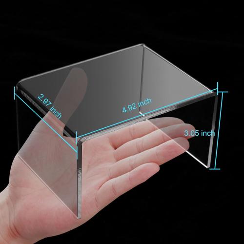 Ouskr 6 Pcs Acrylic Risers for Display, Acrylic Display Riser, Clear Display Stands for Shelf Dessert Cupcake Candy Food Tabletop Collectibles Product Bar Action Figure Jewelry Showcase