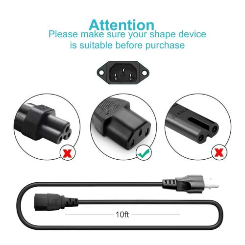 10Ft 3 Prong AC Power Cord TV Universal Treadmills Cable for Computer Monitor, Horizon Fitness Treadmills, Superfit, BowFlex, Sole E35 E55 F63 F80,Goplus, Walking Pad Treadmill Charger Replacement