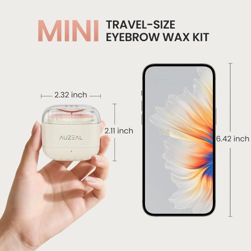 Mini Eyebrow Wax Kit for Women, Wax for Eyebrows Hair Removal, 26 Eye brow Waxing Sticks, 100g Brow Waxing Beads, USB Fast Heat, Smart Constant Temp, Travel or Home Use