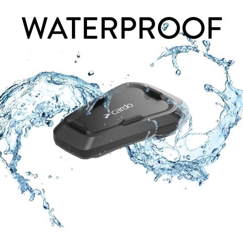 Cardo Systems Spirit Motorcycle Bluetooth Communication Headset, 2-Way Bluetooth, Thin 32mm Speakers, Waterproof, Universal Connectivity - Single Pack