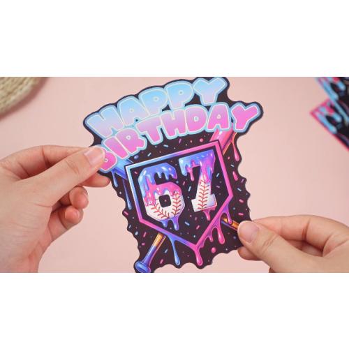 SmoothNovelty 31 Pcs 67 Baseball Ice Cream Drip Birthday Decorations
