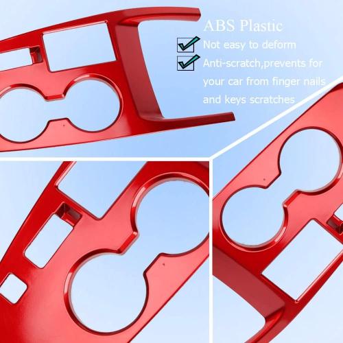 XITER Red Car Gear Shift Knob Console Panel Cover Central Consoles Shift Boots Knobs Frame Interior Trim for Nissan Rogue 2021 2022 2023 2024 2025 2026-without Media Drive Control Knob