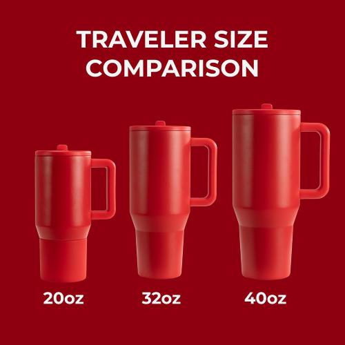 HydroJug Traveler 20oz Kids Insulated Tumbler with Handle, Alumni Red
