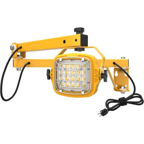 50W LED Loading Dock Light with 40 Folding Arm, 7,000 Lumens, 360° Rotatable Lamp Head, IP65 Rated ETL Listed for Trailers, Docks, Warehouses, Container