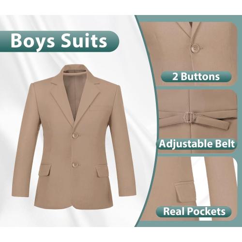 Boys Suits 3 Piece Slim Fit Suit Set Dresswear Ring Bearer Outfit for Boy
