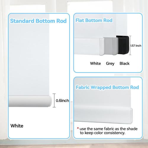 GREY Motorized Blinds with Remote Control, 100% Blackout Cordless Wireless Electric Window Roller Shade Matter Motor Over Thread Compatible with Alexa/Google Home/Homekit (Light Gray)