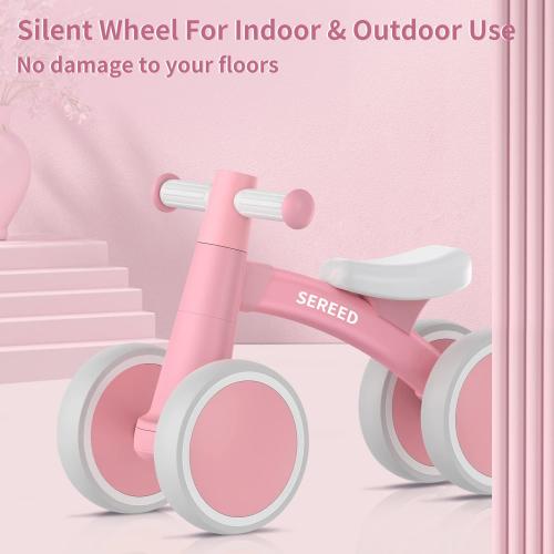 SEREED Baby Balance Bike for 1 Year Old Boys Girls 12-24 Month Toddler Balance Bike, 4 Wheels Toddler First Bike, First Birthday Gifts