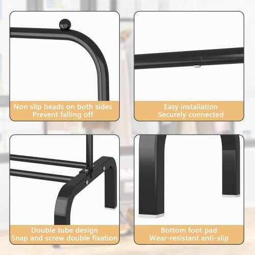 Clothes Rack Metal Clothing Rack with Bottom Shelf Garment Rack for Hanging Clothes Shirts Jeans and Coats Black