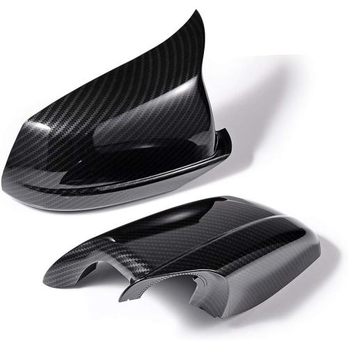 Astra Depot 2X Door Wing Rearview Side Mirror Cover Cap Compatible with 2011-2013 BMW F10 5-Series Sedan Pre-LCI (Carbon Fiber)