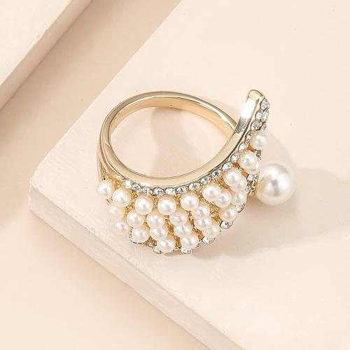 CSIYANJRY99 Vintage Pearl Ring Stacking Promise Pearl Rings Adjustable Open Finger Ring Trendy Personality Statement Jewelry for Women