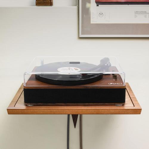 LP&NO.1 Record Player Turntable with Built-in Speakers and USB Play&Recording Belt-Driven Vintage Phonograph Record Player 3 Speed for Entertainment and Home Decoration（Mahogany Wood）