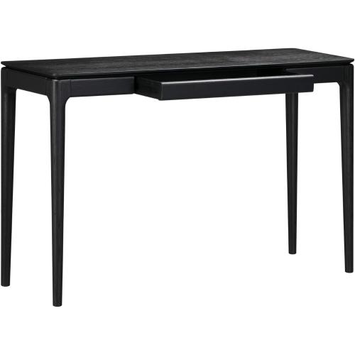 NTC Mingle 47-Inch Console Table, Modern Solid Wood Entryway Table with Hidden Drawer, Waterproof & Heat Resistant, Narrow Table for Hallway, Living Room & Foyer, Burnt Black
